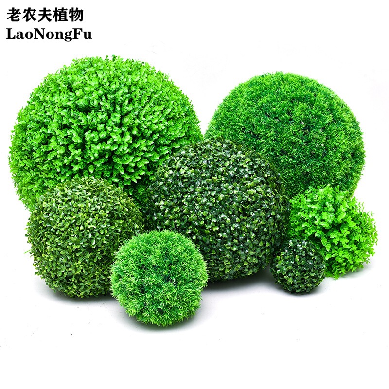 Simulated Grass Ball Decoration Large Eucalyptus Plant Ball Plastic Floral Ceiling Fake Tree Simulated Green Plant Milan Grass Ball