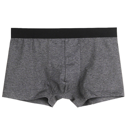 Langsha men's underwear men's boxer briefs pure cotton solid color comfortable and breathable youth trendy mid-waist boxer shorts boxed