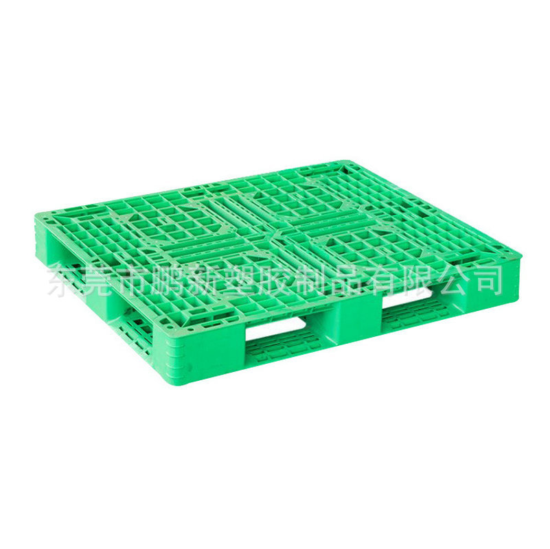 绿色网格田字型重型货架塑料托盘四面进叉田字塑胶卡板可内置钢管