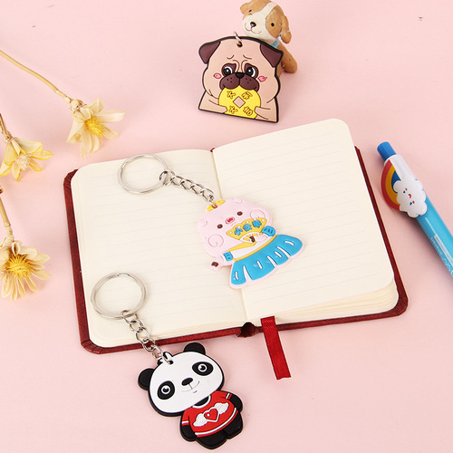PVC cartoon keychain with LOGO creative key ring silicone car key pendant small gift gift wholesale