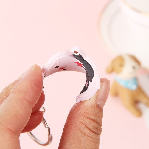 PVC cartoon keychain with LOGO creative key ring silicone car key pendant small gift gift wholesale