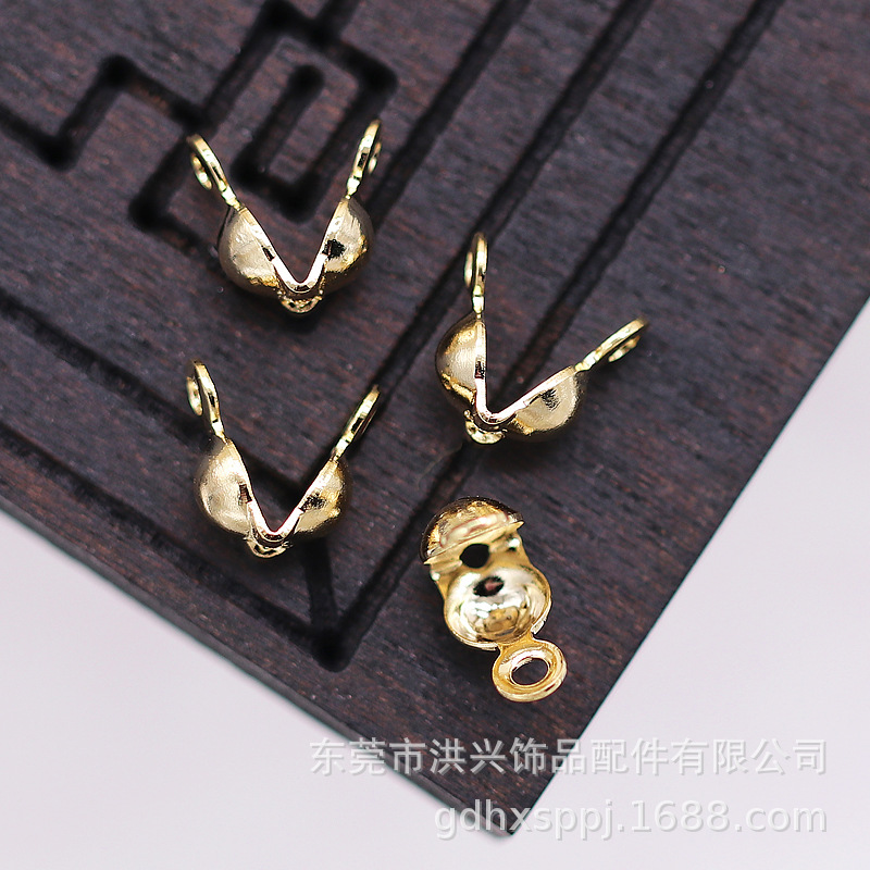 新款DIY手作饰品串珠包线扣月牙扣双孔包扣链接线配件包线夹B193