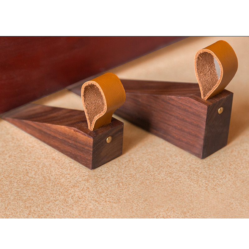 Tapón de puerta de madera maciza nórdica que aumenta el tapón de puerta superior móvil de dormitorio creativo tapón de puerta Anticolisión de madera image 4