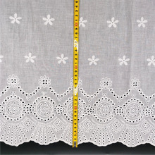 全棉绣花布 棉线绣花花边面料 双边定位满幅刺绣花边女装裙摆辅料