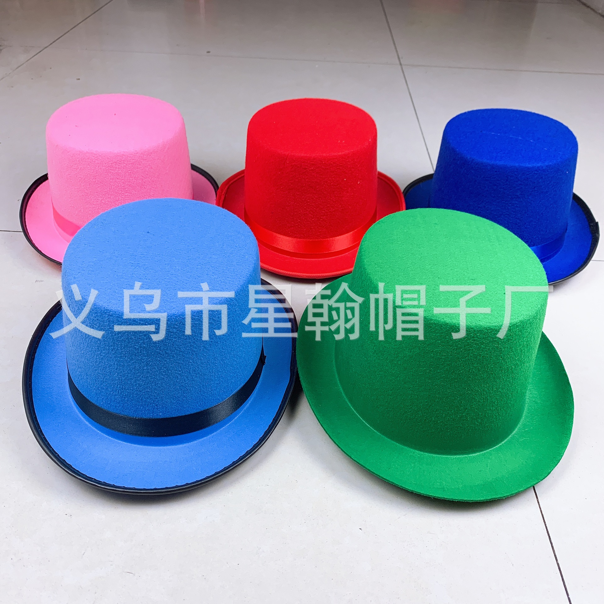 Estrellas americanas y rayas cinta vintage alto sombrero mago etapa rendimiento Festival fieltro paño recto sombrero alto