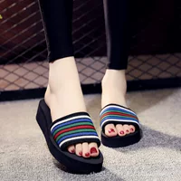Slippers platform for leisure, fashionable slide, beach beach footwear, Korean style