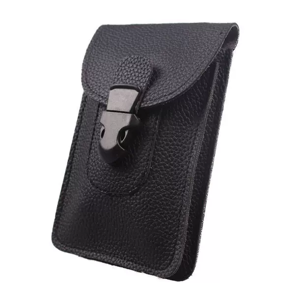 New Men's Thin Double-Layer Waist Bag, Multifunctional Phone Bag for Wearing with a Belt, Waterproof Outdoor Coin Purse for Middle-Aged and Elderly People