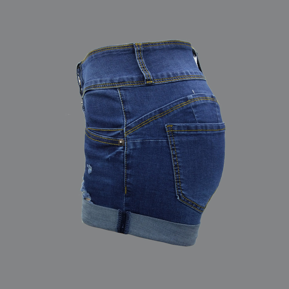 Women's Distressed High Waist Denim Shorts – Vintage Ripped Cuffed Hot Pants With Stretch Comfort_voghion.com