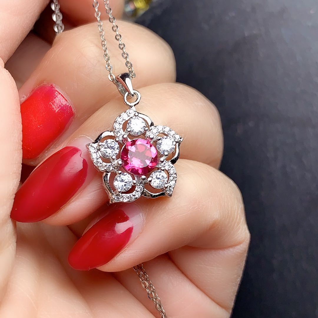 Colorful jewelry coated pink topaz pendant jewelry pendant…
