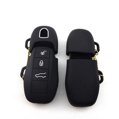 Factory spot suitable for Porsche 911 key cover environmental protection silicone European imported car special key case (Static Rod/Key Bag) - black