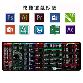 快捷键鼠标垫 办公室设计CAD\OFFICE\PS\PPT\WORD\EXCEL超大桌垫