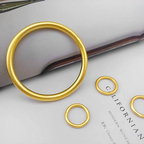 Internet celebrity ring, sand gold, pure copper, gold-plated, ancient heritage ring, men and women couple style sandblasted ring