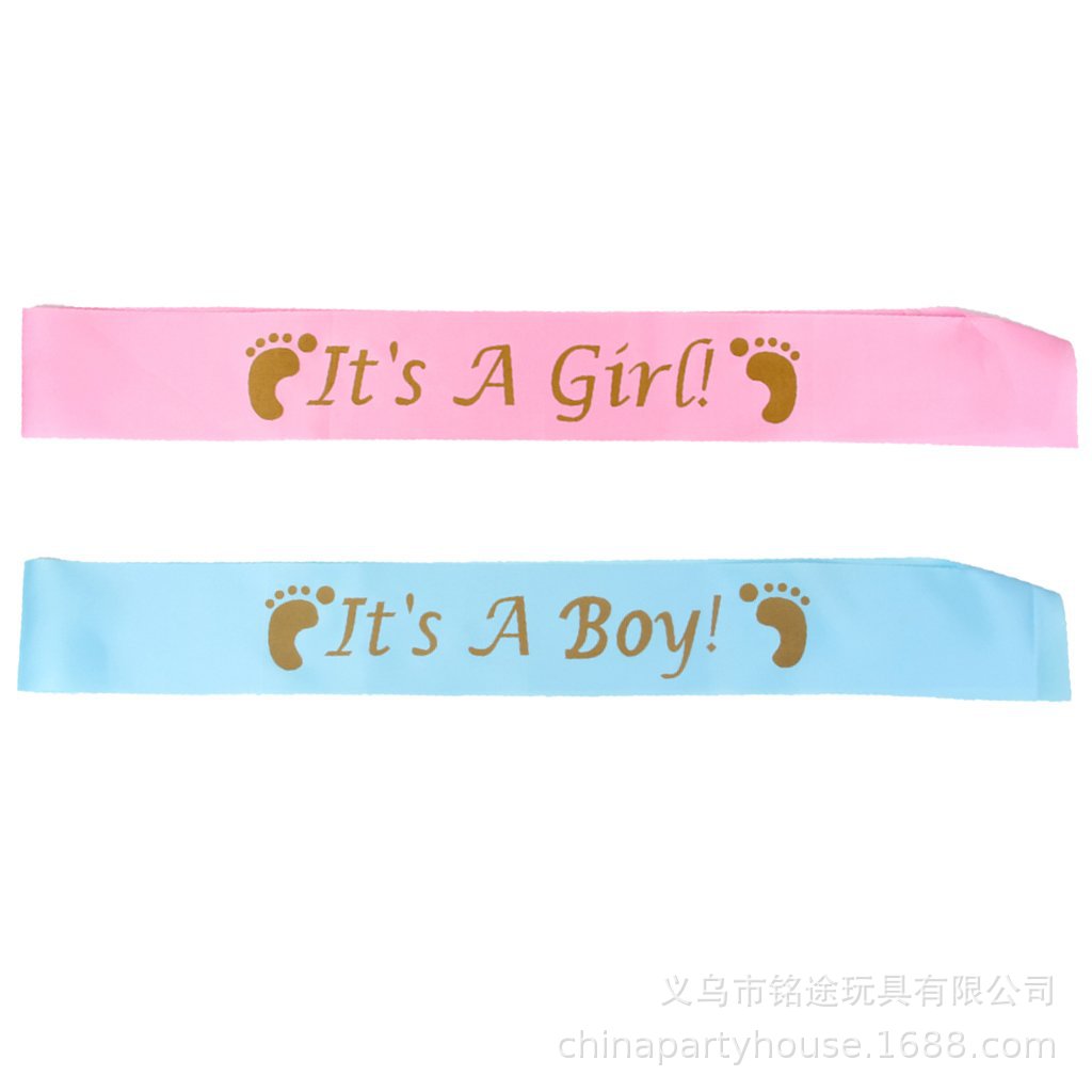 Baby shower party correa de hombro rosa azul correa de hombro del partido del bebé correa de etiqueta correa de hombro del partido del bebé
