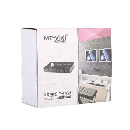 Mstar Multi-Stream HDMI 2-in-4-out Switch/Distributor with 3D Support and Remote Control, MT-HD2-4