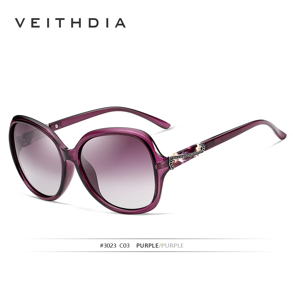 Gafas de sol polarizadas a prueba de UV de las mujeres gafas de sol redondas del conductor 3023