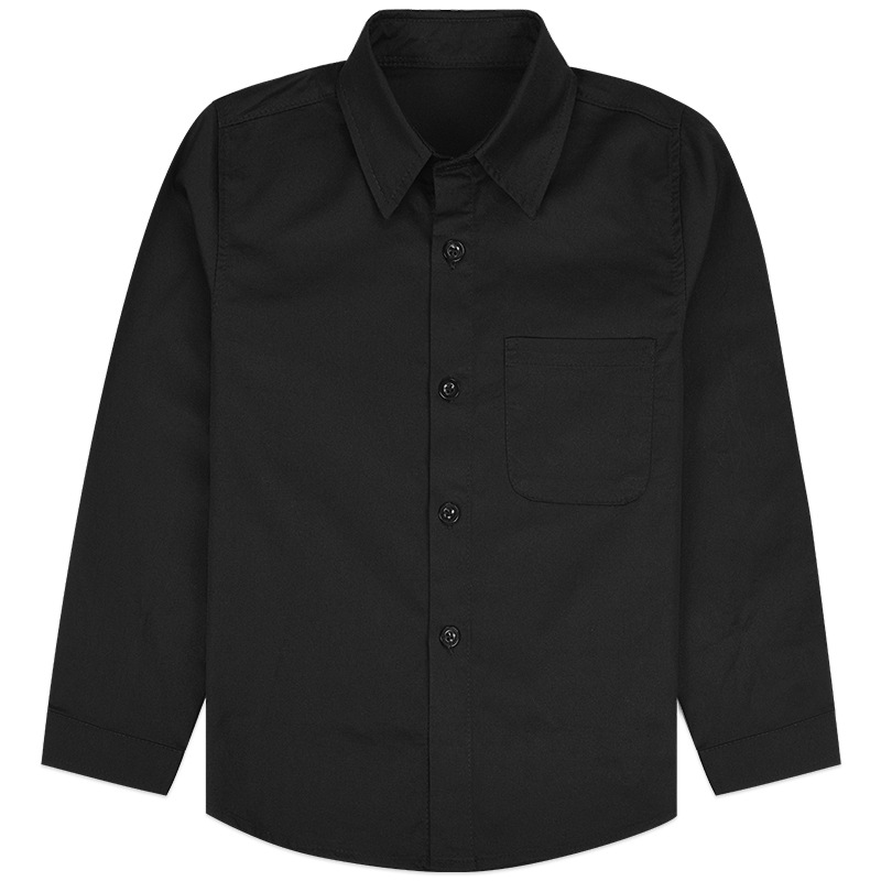 Boys' shirt, performance costume, children's shirt, black shirt, long-sleeved shirt for boys, medium and large children