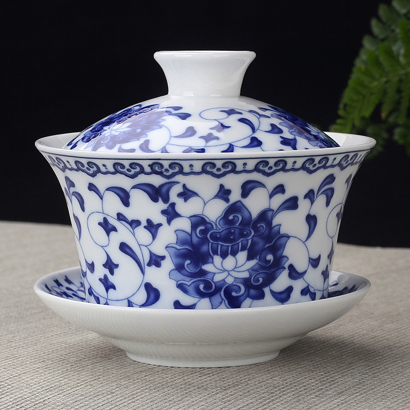 Tazón de fuente de entrega de una pieza taza de té de cerámica tazón de té tazón de tres piezas dehua Jade porcelana mini tamaño pequeño Kung Fu taza de burbuja