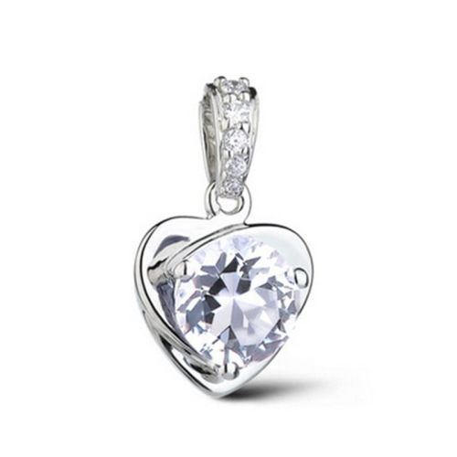 Weihua cross-border Internet celebrity heart-shaped crystal silver-plated jewelry amethyst women's necklace Korean version gift purple spirit pendant wholesale