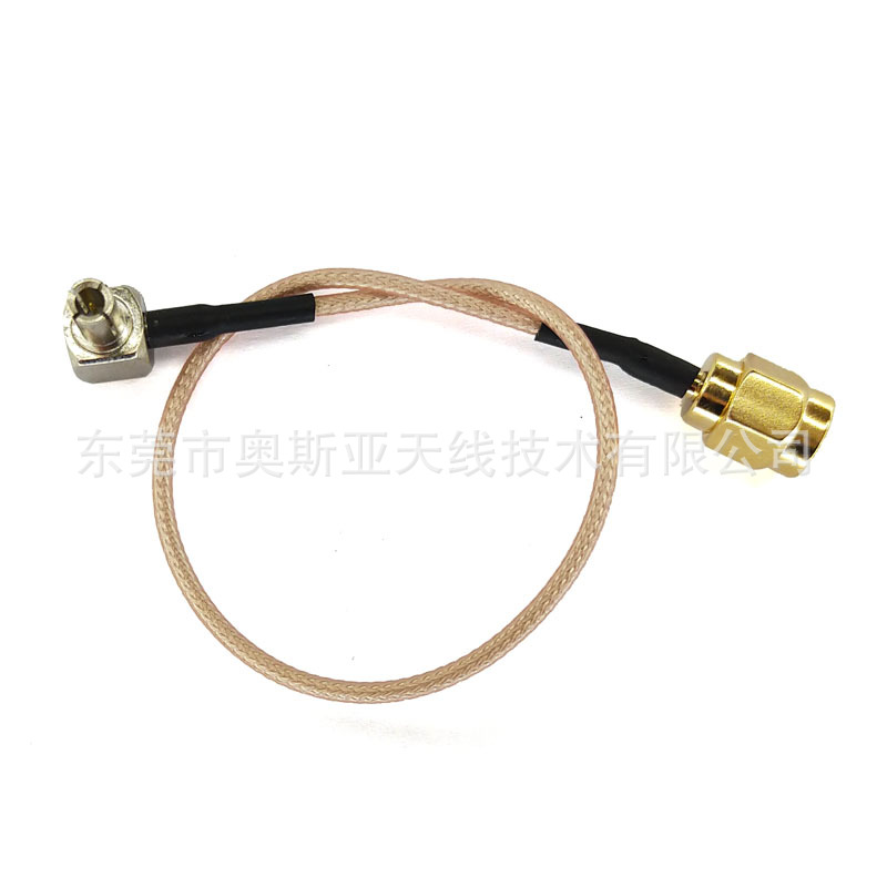 SMA-M公头接RG178线433M天线延长转接线TS9弯头镀镍868M