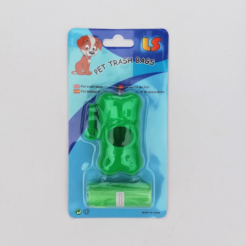 Fábrica al por mayor bolsa de basura para mascotas bolsa de basura de hueso traje de aseo para mascotas suministros de limpieza para mascotas