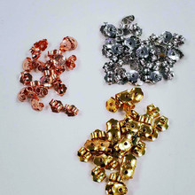 S925银耳堵 蝴蝶款百搭玫瑰金耳塞  镀金耳堵 DIY配件银饰品批发