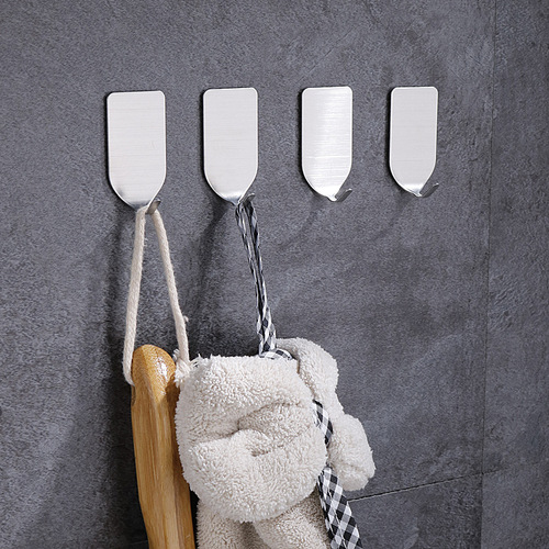 Manufacturer stainless steel sticky hook strong key plug hook single metal traceless hook behind the door without punching