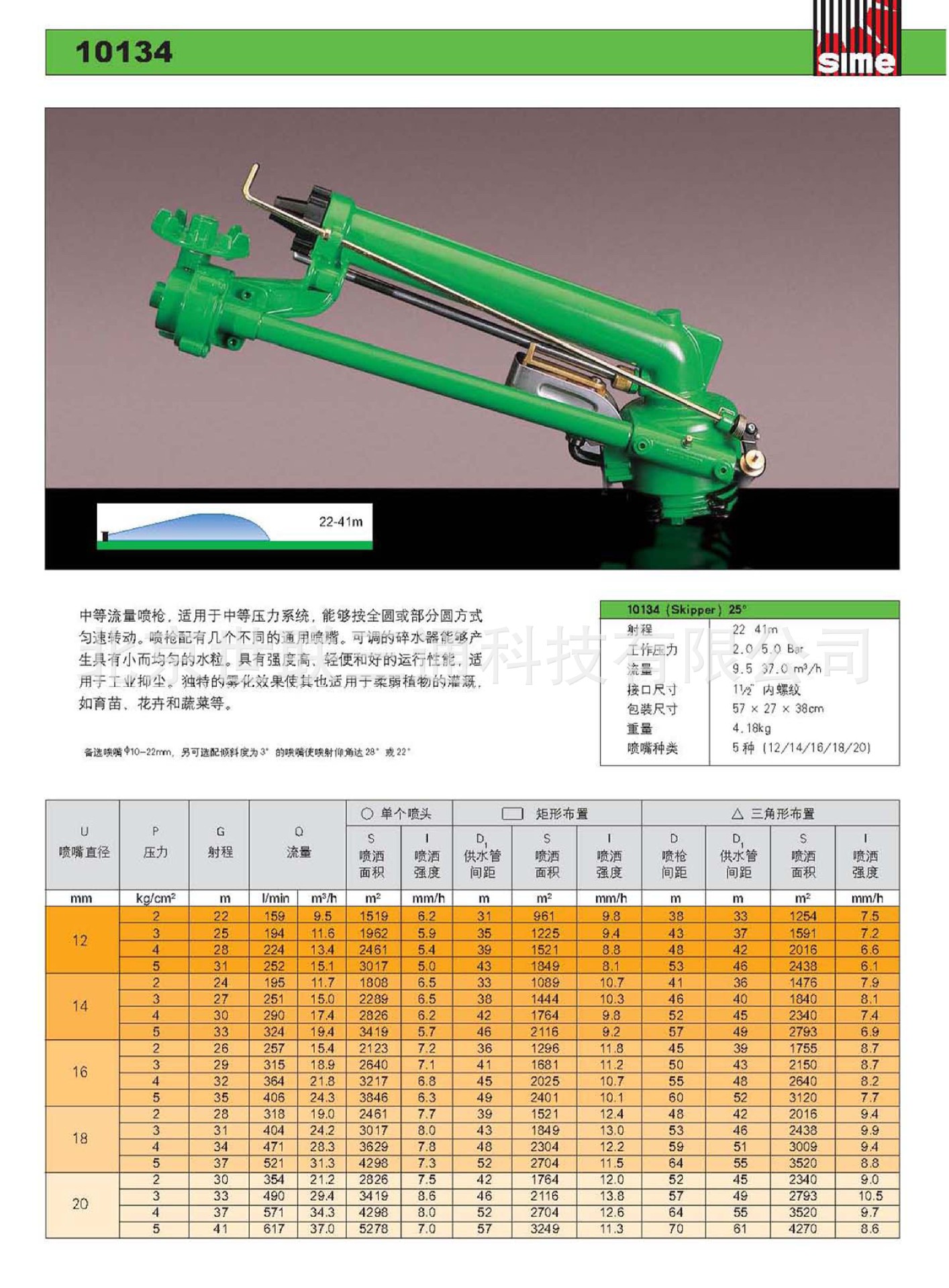 Italia 1024 / 10134 / 10137 pistolas de pulverización de riego agrícola de riego de pulverización de importación original