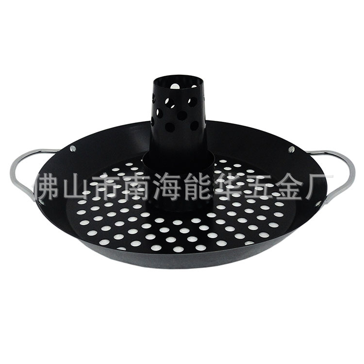 Los fabricantes producen todo tipo de herramientas para hornear barbacoa pan redondo de acero inoxidable antiadherente barbacoa de carbón barbacoa pan de pollo asado pan