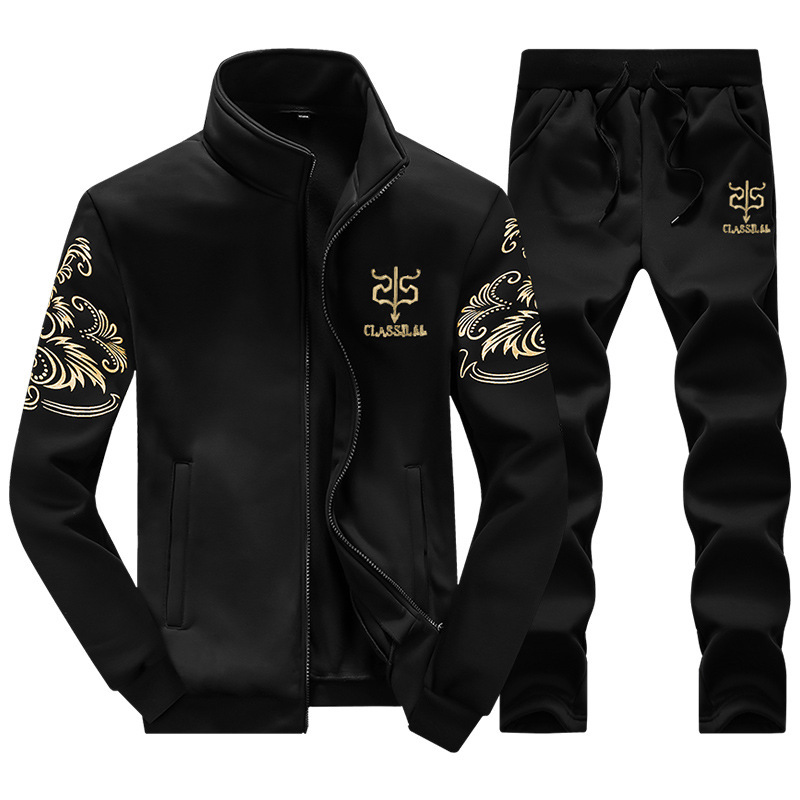 M-8XL plus size men's spring and autumn sports suit men's cardigan thin Korean casual pants sweater trousers two-piece suit M-8XL plus size men's spring and autumn sports suit men's cardigan thin Korean casual pants sweater trousers two-piece suit