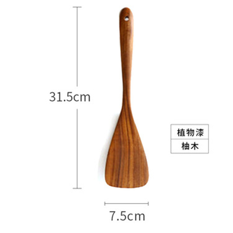 Jujube madera tubo de madera teca pala de madera vajilla de almacenamiento logo cocina seis piezas vajilla de madera