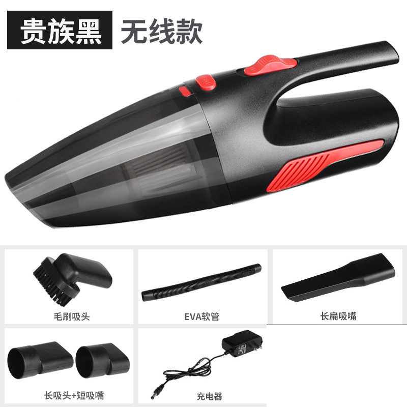 Car Wireless Vacuum Cleaner, Car-Mounted Rechargeable, Dual-Use for Dry and Wet Cleaning, with Light, High Power, Portable, Strong Suction