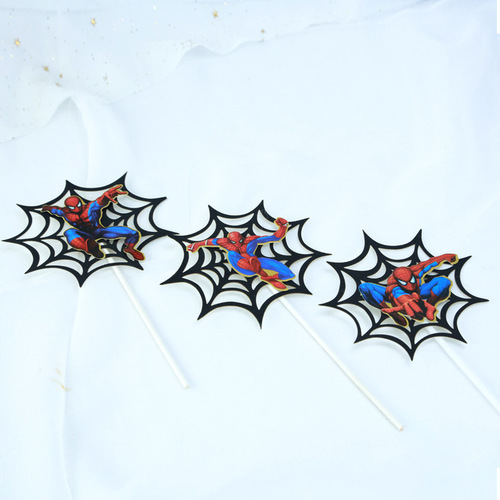 Baking cake decoration ornaments Spider web plug-in Internet celebrity birthday plug-in