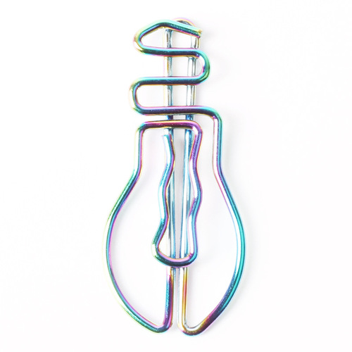 Outu colorful paper clips creative shape dolphin style electroplating cute paper clips office stationery bookmarks manufacturer