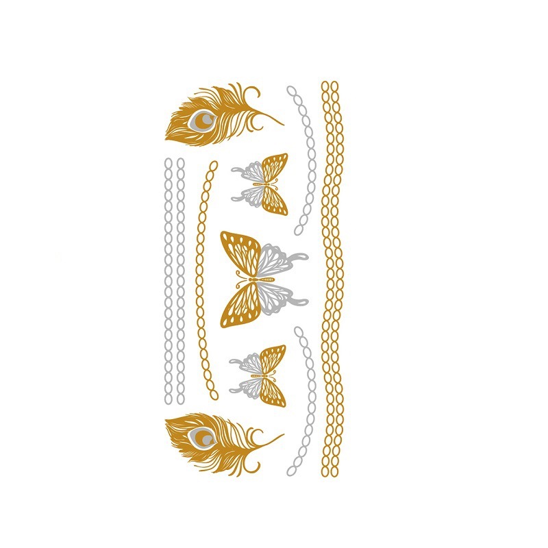 Bronceado tatuaje pegatinas agua transferencia MT metal impermeable tatuaje pegatinas fiesta Amazon estilo europeo y americano tatuaje