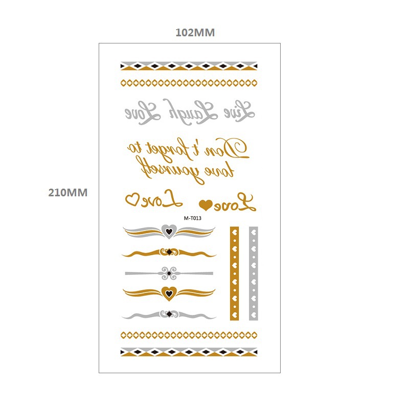 Bronceado tatuaje pegatinas agua transferencia MT metal impermeable tatuaje pegatinas fiesta Amazon estilo europeo y americano tatuaje