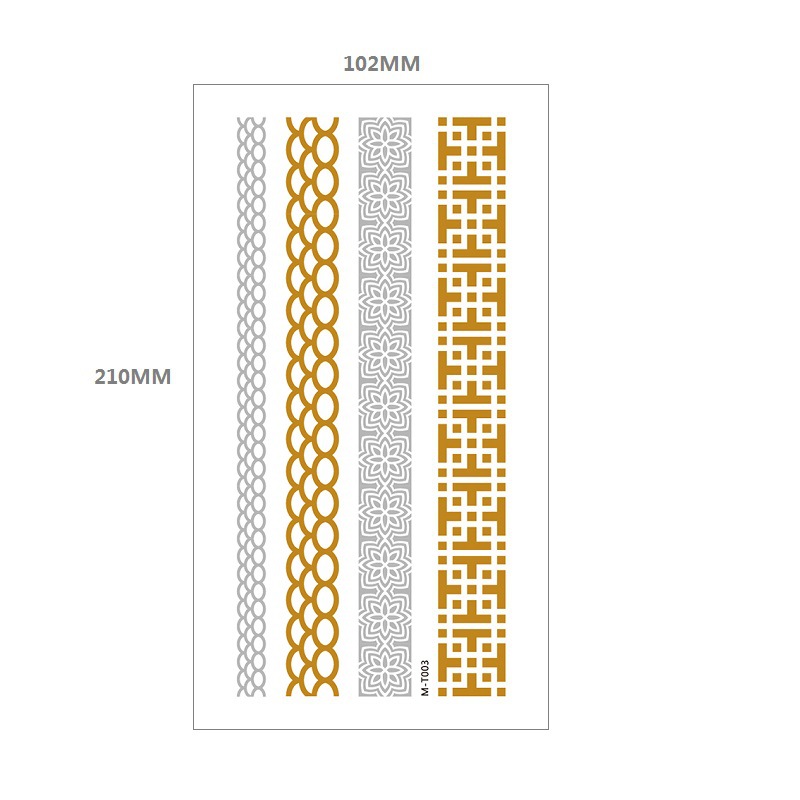 Bronceado tatuaje pegatinas agua transferencia MT metal impermeable tatuaje pegatinas fiesta Amazon estilo europeo y americano tatuaje