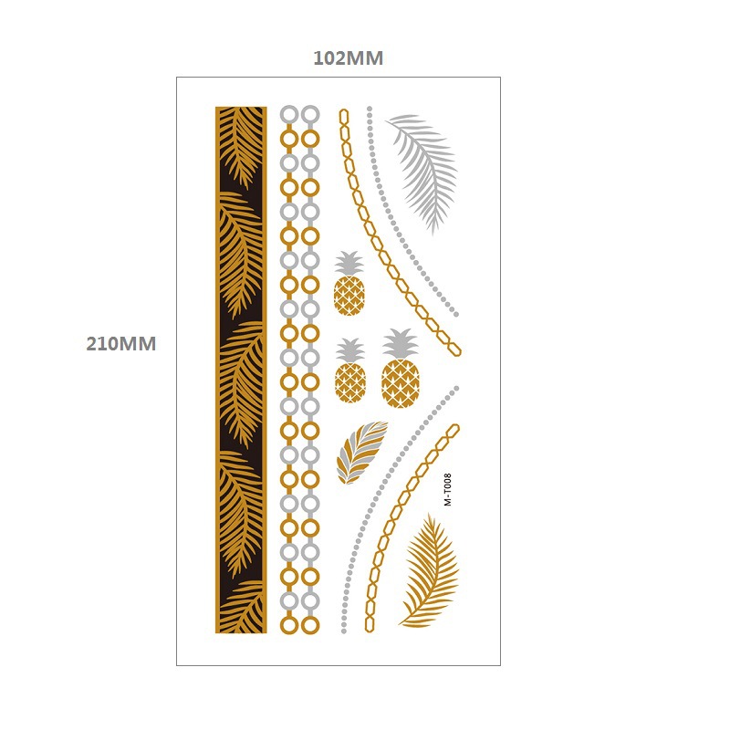 Bronceado tatuaje pegatinas agua transferencia MT metal impermeable tatuaje pegatinas fiesta Amazon estilo europeo y americano tatuaje