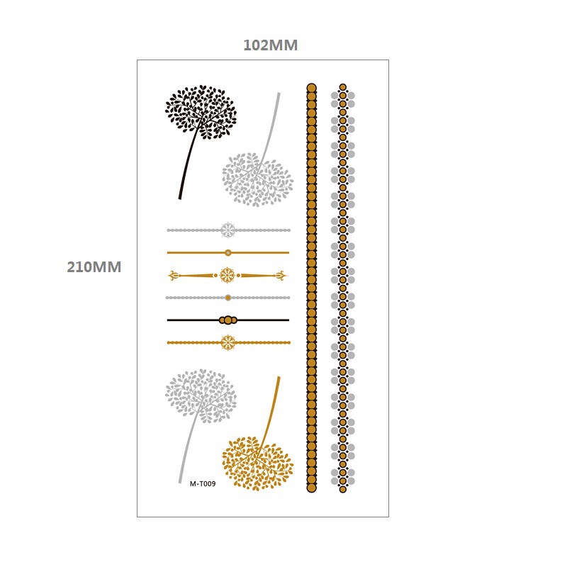 Bronceado tatuaje pegatinas agua transferencia MT metal impermeable tatuaje pegatinas fiesta Amazon estilo europeo y americano tatuaje