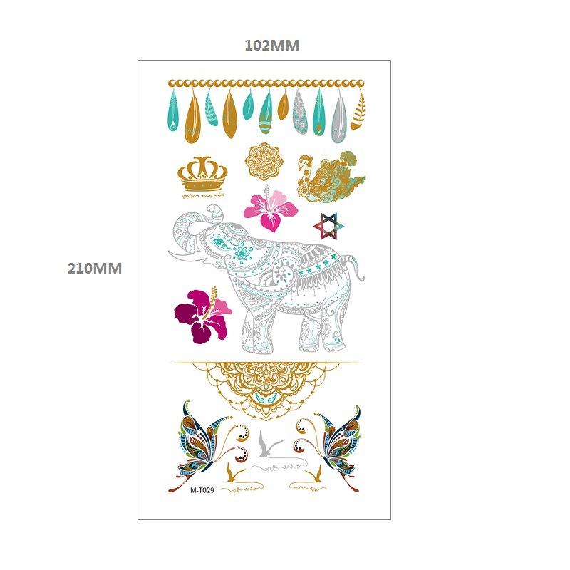 Bronceado tatuaje pegatinas agua transferencia MT metal impermeable tatuaje pegatinas fiesta Amazon estilo europeo y americano tatuaje
