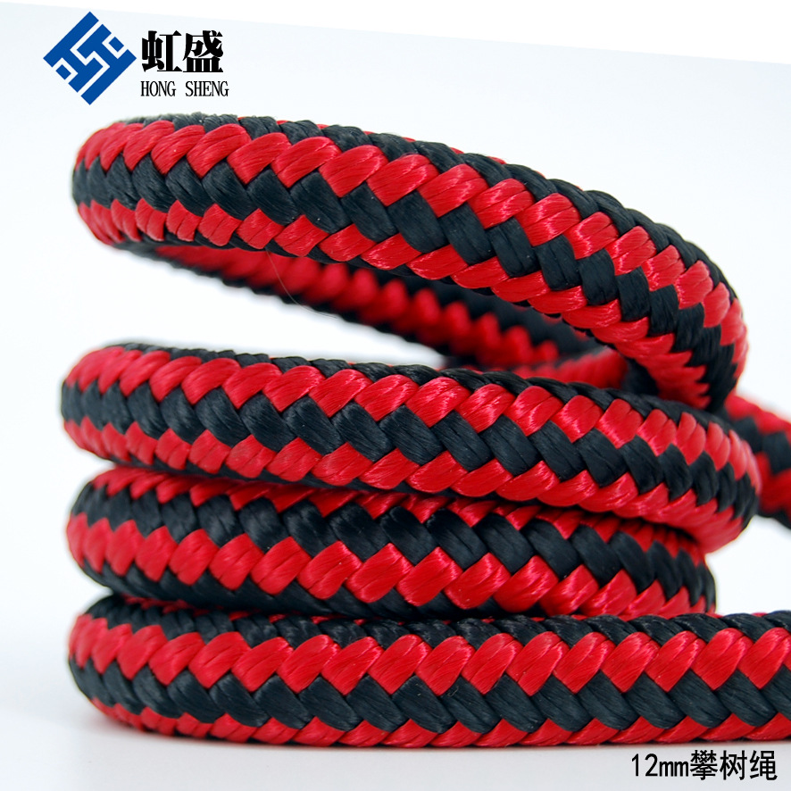 虹盛绳缆12mm树上作业绳攀树绳游船绳码头绳双编绳