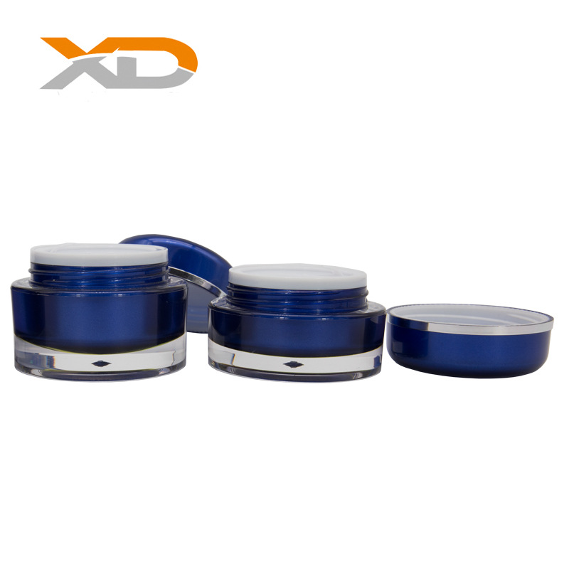 厂家直批可印刷圆形化妆品瓶  亚克力双层膏霜瓶 身体霜分装瓶