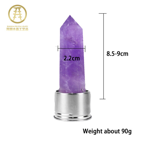 Natural crystal column amethyst raw stone polished single-pointed hexagonal column energy cup water bottle replaceable bottom net cup column