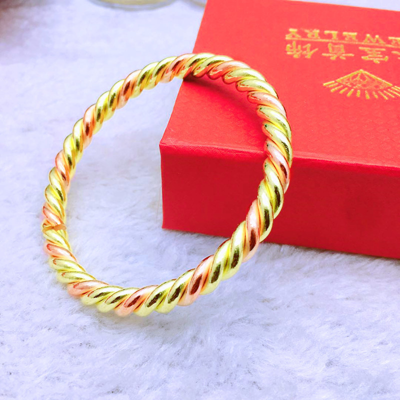 Brass Copper Double Color Twist Bracelet Twist Bracelet Open Bracelet Rose Gold European and American Style Women's Bracelet Brass Copper Double Color Twist Bracelet Twist Bracelet Open Bracelet Rose Gold European and American Style Women's Bracelet