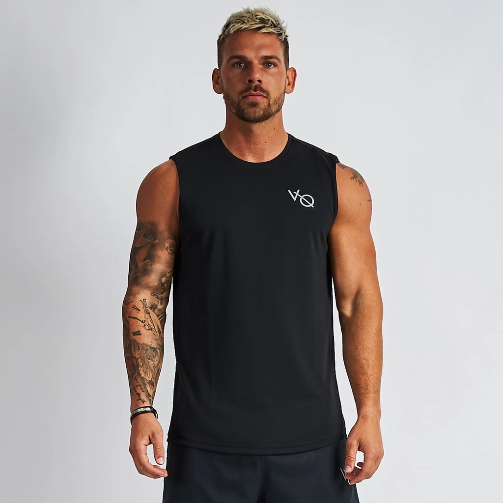 Muscle Outdoor Sports Casual Vest Men's Fitness Workout Basketball Running Fitness Clothing Sleeveless Shirt Breathable and Quick-Drying