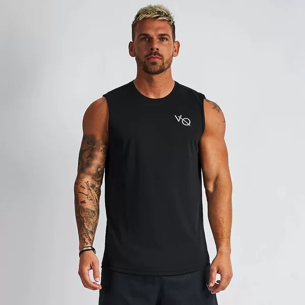 Muscle Outdoor Sports Casual Vest Men's Fitness Workout Basketball Running Fitness Clothing Sleeveless Shirt Breathable and Quick-Drying