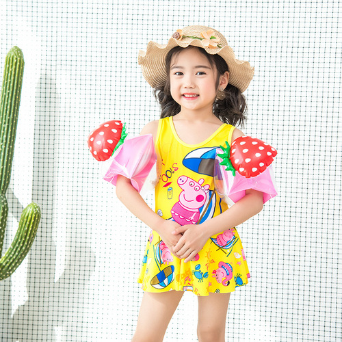Philba Children Pineapple Watermelon Fruit Arm Ring Inflatable Doll Cartoon Water Sleeve Life Jacket Swim Ring