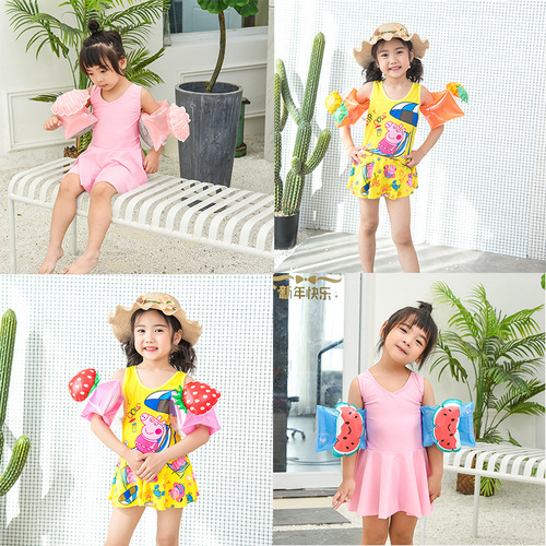 Philba Children Pineapple Watermelon Fruit Arm Ring Inflatable Doll Cartoon Water Sleeve Life Jacket Swim Ring