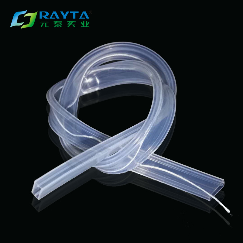 现货供应 10宽带卡槽高透明 5050led灯带用硅胶套管 耐拉伸硅胶管