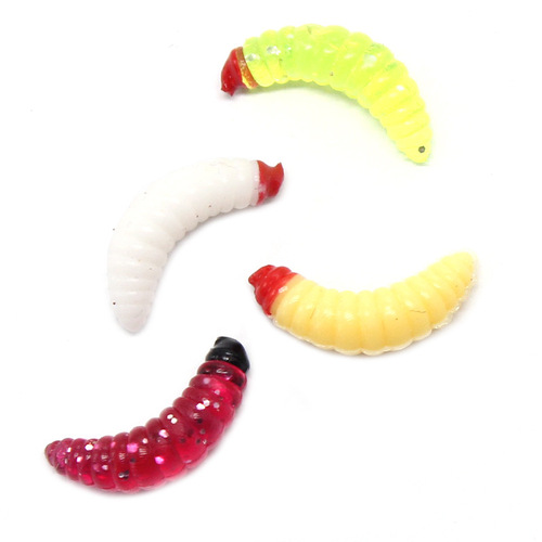 Dip head mealworm 2.4cm0.5g soft bait Luya bait PVC material bass cock mouth fresh water