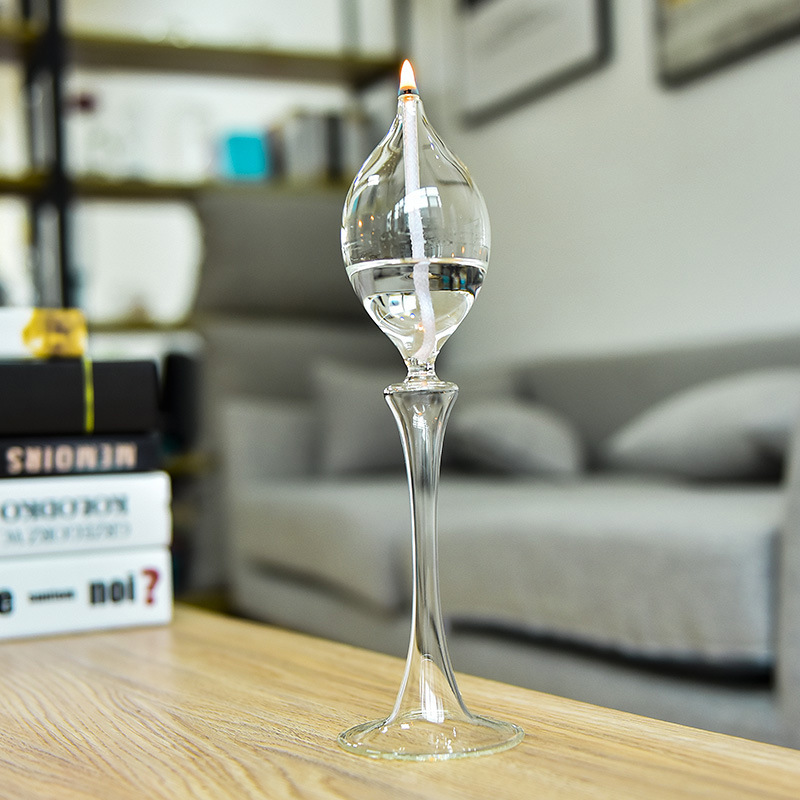 FUENTE directo de fábrica creativa de cristal transparente candelabro de cristal lámpara de aceite Europea creativa decoración del hogar